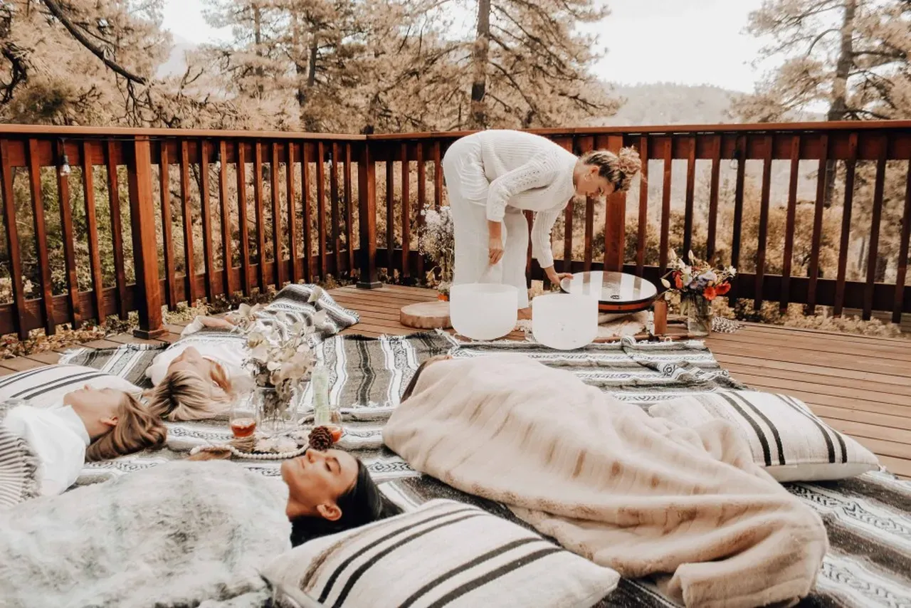 Group ketamine-assisted psychotherapy session outdoors